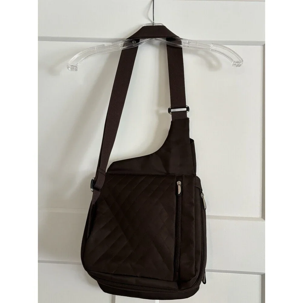 Brown Anti-Theft Travelon Crossbody Bag Purse Handbag Travel Bag 2 Piece